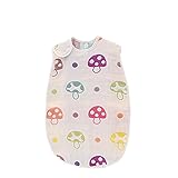 TuoHai 6重ガーゼ スリーパー(S) ベビー用 パジャマ ボタン開閉式 柔らかい 可愛いキノコ【新生児-3歳頃】【コットン100%】 プレゼント 出産祝い 60*40cm