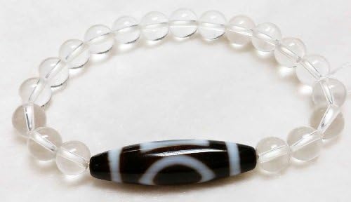Heaven and Earth DZI 8mm Clear Quartz Bracelet