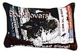 Review Simply Home  / Book Lovers Never Go To Bed Alone Cat Tapestry Toss Pillow