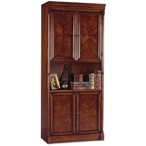 Kathy Ireland Bookcase With Cabinet Doors - Mount View - IMMV3479D (Dark Cherry) (34W X...