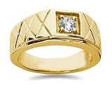 0.35 CTW Men's Diamond Ring in 18K Yellow Gold