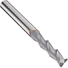 Niagara Cutter A245 Carbide Square Nose End Mills, Inch, TiCN Finish, Finishing Cut, 45 Degree Helix, For Use With Aluminum, Non-Ferrous Metals