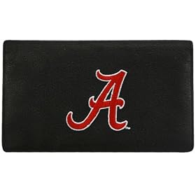 Buy Alabama Crimson Tide Black Embroidered Leather Checkbook Cover by Football Fanatics