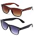 Sheomy Combo Of Stylish Black Blue Wayfarer And Brown Wayfarer Sunglasses With 2 Box RS.329.00
