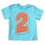 Happy Family 2nd Superstar Second Birthday Aqua Blue T Shirt