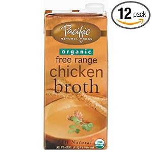 Pacific Natural Foods Organic Free Range Chicken Broth, 32-Ounce Containers (Pack of 12) by Free Range Chicken