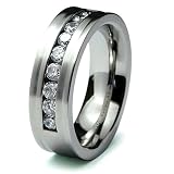 Stainless Steel Ring with CZ (Sizes 8-12)
