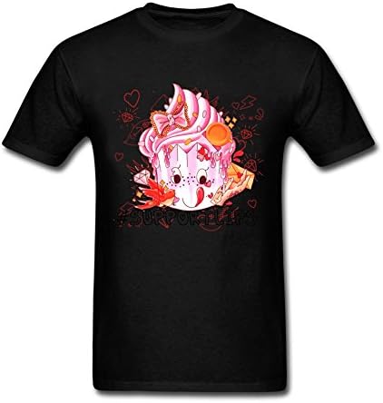 Tee Center Cartoon Princess Cupcake Tees Men Cotton Black L