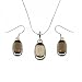 Smoky Quartz Pendant Earrings Sterling Silver Jewelry Set From India