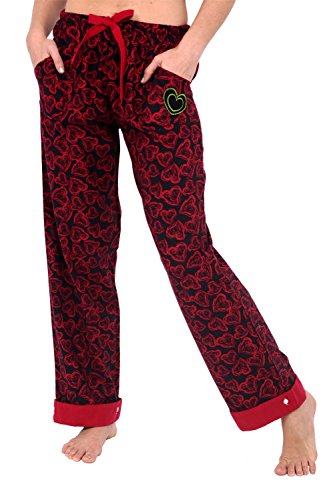 Del Rossa Women's Flip Cuff Flannel 100% Cotton Pajama Pants - Sleep Bottoms