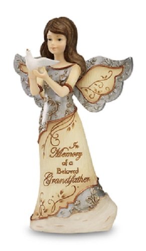 Elements Beloved GrandfaTher Angel Figurine by Pavilion, 5-Inch, Holding Dove, Inscription in Memory of a Beloved GrandfaTher