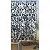 4pcs Bath Rug Set Zebra White Print Bathroom Rug Shower Curtain Mat / Rings