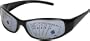 Poker2Rim-Rect Poker Hologram Mirrored Lens Wrap Sunglasses - Rect Black frame