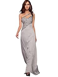 A-line Chiffon Crystal Beaded  One Shoulder Evening Dress/Prom Dress  With Rhinestones