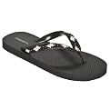 Women's Xhilaration&reg; Lettie Beaded Flip Flops - Black