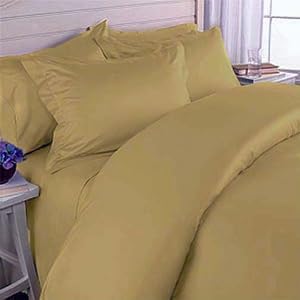 MARRIKAS 600TC Egyptian Cotton FULL 7 PC Combo SOLID GOLD