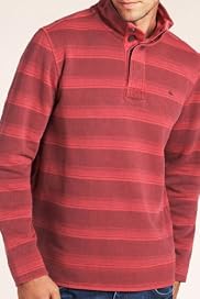 North Coast Pure Cotton Button Funnel Neck Stripe T-Shirt [T28-1551N-S]