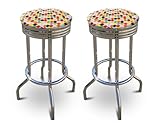 2 Rainbow Polka Dots Specialty / Custom Barstools Set