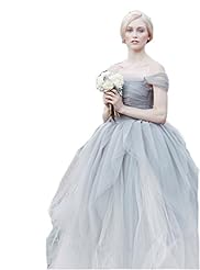  Satin/Tulle Off the Shoulder Wedding Party Dress  With Ruffles
