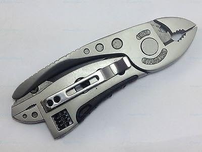 Jeep Multi-Tool Set Adjustable Wrench Jaw Screwdriver Pliers Knife Survival Gear