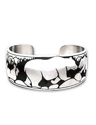 Sterling Silver Happy Bear Western Range and Wilderness Bracelet. Made in USA.
