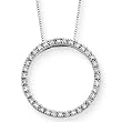 14K White Gold 1/3 ct. Diamond Circle Pendant with Chain
