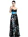 Ever Pretty Floral Printed Strapless Rhinestones Satin Ruffles Prom Dress 09620