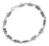 Sterling Silver 7 inch Antiqued Mini Dragonfly Link Bracelet