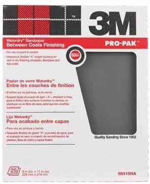 Silicon Carbide Sandpaper, 600-Grit, 9 x 11-In., 25-Ct.