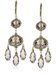 Dana Kellin Brown Crystal and 14k Gold Fill Chandelier Earrings