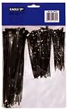 Assorted Pack Of Black Cable Ties. Quantity 50x 2.5x100mm, 50x 4.5x120mm and 50x 4.6x200mm