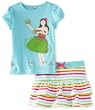 Hartstrings Girls 2-6X Little Hula Tee Shirt And Stripe Skort Two Piece Set