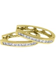 1 Carat Princess Diamond Hoop Earrings