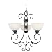 Sea Gull Lighting 3123-07 Three-Light Catrina Chandelier, Weathered Iron Finish with Creme Alabaster glass