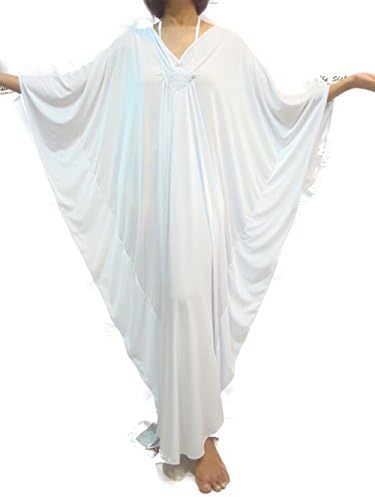 Free Shipping The Sisters Women White Solid Kimono Long Maxi Dress 2X 3X 4X 18 20 22 24