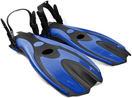 Fishtown Training Swim Fins - High Performance Swim Fins for Beginners, Comfortable Ergonomic Design, Lightweight and Flexible, Improves Technique and Muscle Strength, Adjustable Strap - Blue