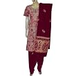 Women Salwar Kameez Cotton Printed Mirror Embroidered Dress Size M (slk454)