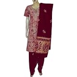 Women Salwar Kameez Cotton Printed Mirror Embroidered Dress