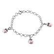 Sterling Silver Pink Lady Bug Baby Bracelet
