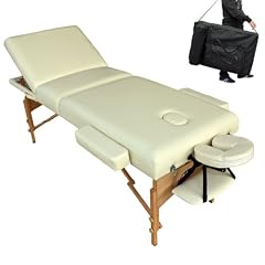 Massageliege Premium in beige mit 10cm reiner Polsterung + Tasche & Alukopfst�tze