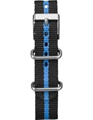 Timex T7B964 Weekender 16mm Black and Light Blue Nylon Slip-Thru Watch Strap