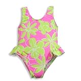 Girlfriends by Anita G - Girls One Piece Bathing Suit, Lime, Pink