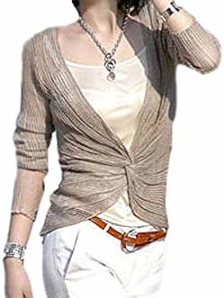 Rue de Chic Women's The "Anya" Knotted Sweater and Shimmering Tank Set Small Gold