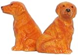 Ceramic Pottery Golden Retriever Dog Salt and Pepper Shakers 3.5"H Two Sets