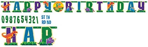 Dinosaurs ( Prehistoric Party ) Kids Birthday Party Jumbo Add An Age Letter Banner 10 Ft. (1ct)