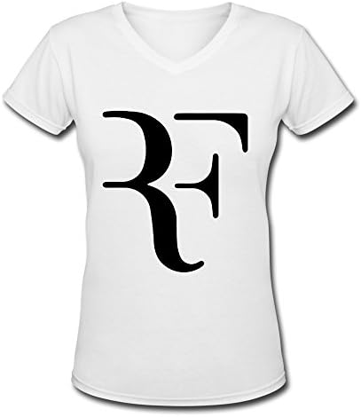 ZHAOO Lady Roger Federer Logo V-Neck Shirt White M