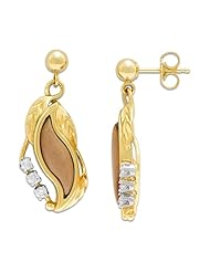 Gold Coral Paradise Earrings with Diamonds in 14K Yellow Gold