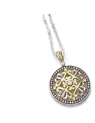 Charles Krypell Sterling Silver and Brown and White Diamond Pendant