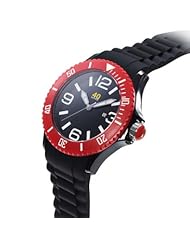40NINE Large 45mm Silicone Rubber Black & Red Watch
