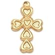 Heart Cross Charm Gold Filled 22.5mm